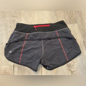 Lululemon run speed up low rise shorts